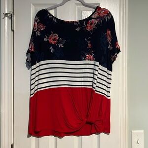 Women’s 24/7 by Maurice’s twist top blouse. Size 1X.